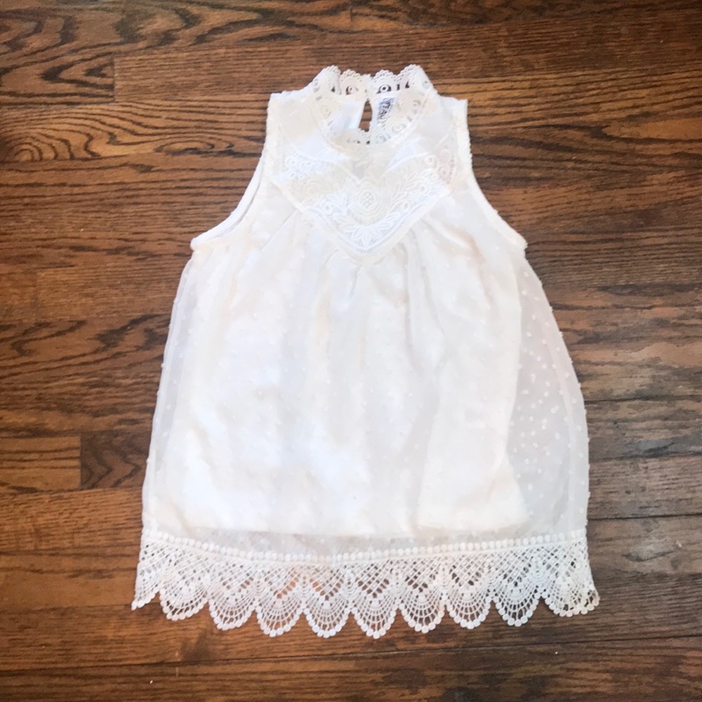 Beautees white sheer blouse.gently used, Girls M.
